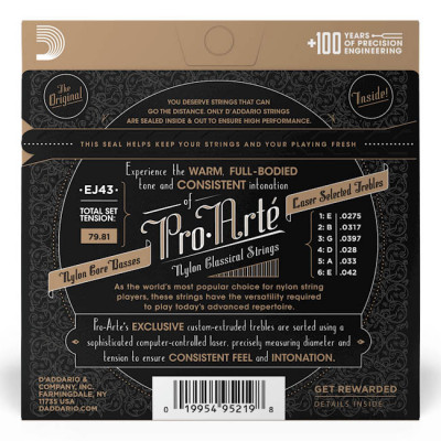 D'ADDARIO EJ43 PRO-ARTE LIGHT TENSION струни для класичної гітари